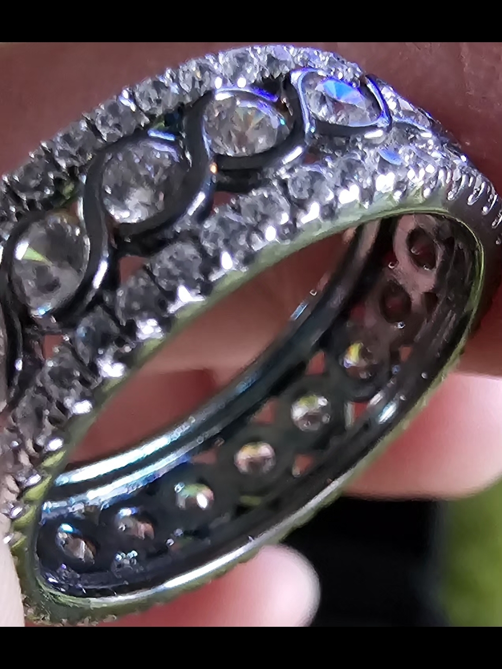 Jeulia S925 Sterling Silver CZ Eternity Band Ring – Size 8¾ Personalized - Picture 8 of 13